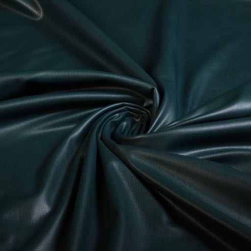 Stretch-Leder / Velours-Stoff petrol