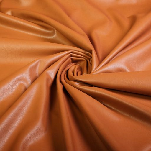 Stretch-Leder / Velours-Stoff Cognac 2