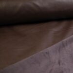Stretch-Leder / Velours Stoff braun