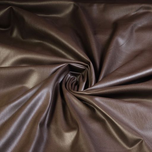Stretch-Leder / Velours Stoff braun