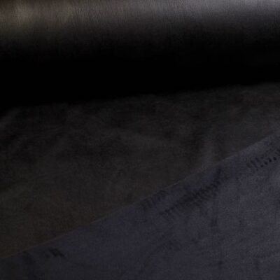 Stretch-Leder / Velours-Stoff schwarz