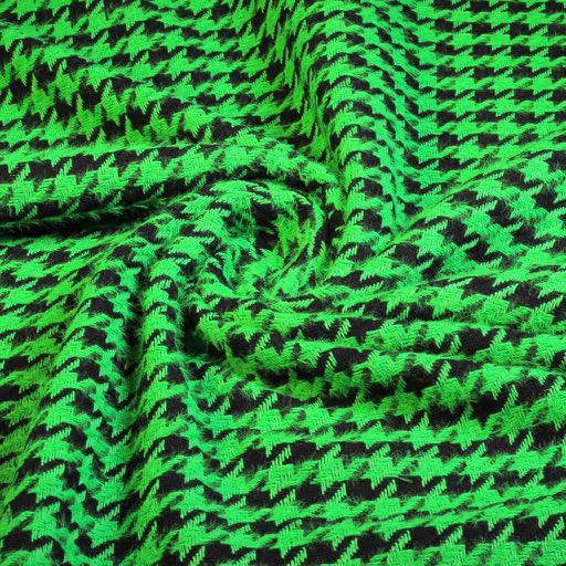 Tweedstoff Pied de Poule Grün