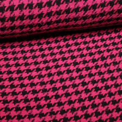 Tweedstoff Pied de Poule Fuchsia
