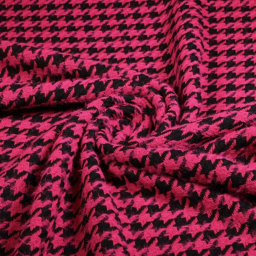 Tweedstoff Pied de Poule Fuchsia