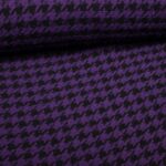 Tweedstoff Hahnentritt Lila