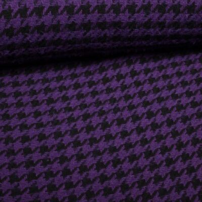 Tweedstoff Hahnentritt Lila