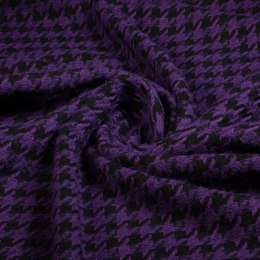 Tweedstoff Hahnentritt Lila